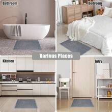 1pc Non-Slip Bathroom Mat, Thick & Dense Shaggy Chenille Microfiber Bathroom Rug, Machine Washable, Soft & Comfortable, Highly Absorbent, Suitable For Bathtub, Shower, And Bathroom