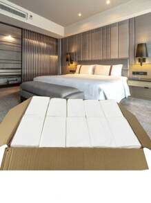 Pack large de 100 rouleaux de papier toilette 4/2, adapté à une utilisation domestique, hôtel, salon de mahjong, restaurant, maison d'hôtes. Emballage transparent.