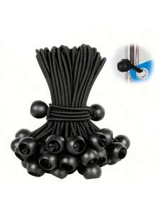 Set Of 5/10/20 Elastic Ball Bungee Cords With Hooks For Tent, Tarpaulin And Canopy