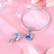 Silver Plated Charm Turtle Crab Small Fish Gear Ocean Series Charm Bead Is Suitable For Diy Female Bracelet Pendants
