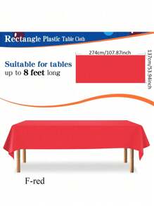 1pc Premium Disposable Plastic Tablecloth (137x274cm) - Waterproof Rectangle Party Table Cover For Wedding, Birthday, Holiday Decorations - Wrinkle & Spill-Resistant, Decorative Easy Cleanup
