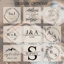 1 Pc Custom Wooden Wedding Ceremony Ring Box, Personalized Engraved Engagement Ring Box, Walnut/Oak Ring Box, 5.5cm Square Ring Bearer, Anniversary Gift, Proposal Ring Box Holder Back To School,Delicate Romance - Multicolor - View 8