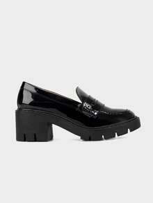 Brantano Mocasín plataforma chunky recubierto brillante - Negro - Ver 1
