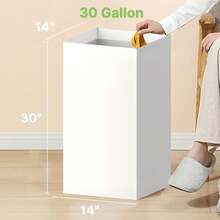 4 Pack Extra Large Disposable Trash Cans, Reusable Portable Garbage Can, 30 Gallon (30" H X 14" W X 14" D), Extra Thick  Cardboard Portable Garbage Can And Recycling Bins,White - default - View 2