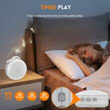 JUSLACO Machine anti-bruit blanc, 21 sons apaisants, machine à sons pour le sommeil avec batterie 2000 mAh, machine à sons portable avec minuterie et mémoire pour la maison, le bureau, les voyages et le yoga, blanc/rose