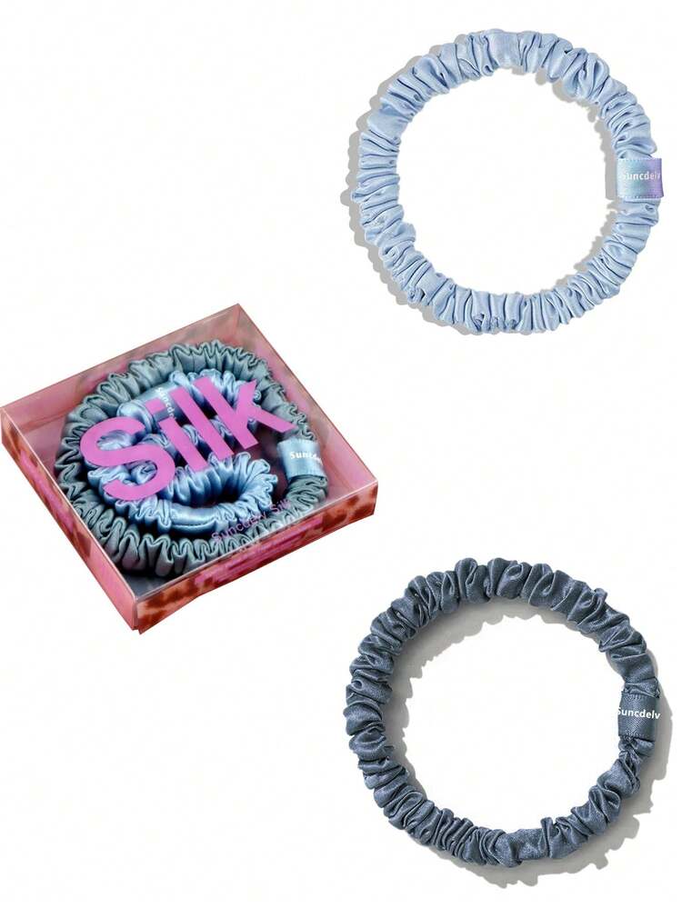 SUNCDELV SLIK 100%纯真丝纯色发圈，高品质发绳（22毫米），女士发饰马尾辫发圈 - 彩色 - 查看 34
