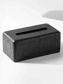 1pc Resin Modern Tissue Box Holder, 8.66" X 4.72" Rectangular Faux Stone Art Design Tissue Box, Suitable For Home & Bathroom Decor, Bedroom & Living Room Tabletop Storage, Office Home Decor - Multicolor - View 9