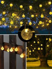 Solar Outdoor String Lights, Powered By Solar Energy, Bubble Lights, 8 Modes, No Accessories Needed, Suitable For Gardens, Parties, Independence Day, Christmas, Dance, And Birthday Decorations.IP65
