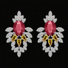Conjunto de joias de noiva para mulheres Dubai Wedding CZ Zircônia cúbica 4 peças Joias Acessórios para festa