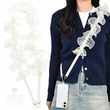 Curea de umăr reglabilă cu model floral, lungime 120 cm, pentru geantă, potrivită pentru telefon mobil universal, pentru femei