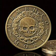 1 Stück sammelbare Gedenkmünze Memento Mori Medaille Carpe Diem Stoizismus Souvenir Münze mit Antikfinish als Geschenk für die tägliche stoische Praxis