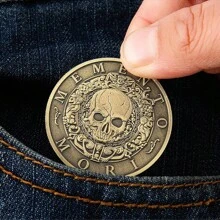 1 Stück sammelbare Gedenkmünze Memento Mori Medaille Carpe Diem Stoizismus Souvenir Münze mit Antikfinish als Geschenk für die tägliche stoische Praxis