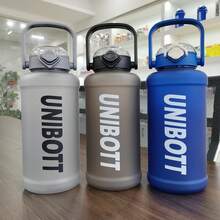 1 件高品质男女通用简易大容量水瓶，塑料吸管，便携，防碎，适合学生，Tritan 材质