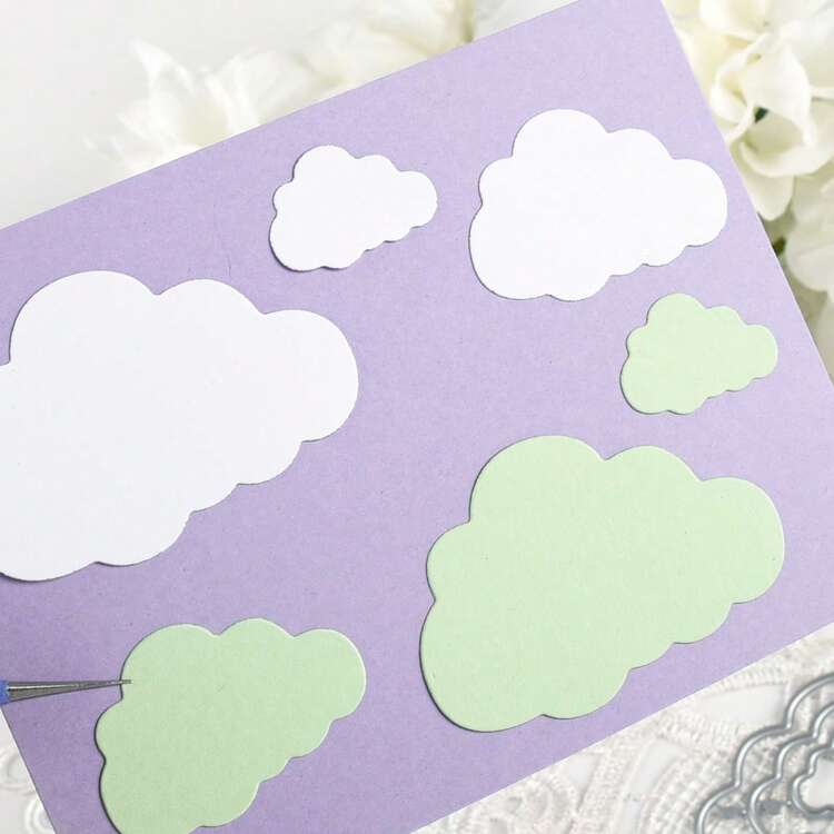 En uppsättning vita molnformade skärande mallar för gör-det-själv scrapbooking dekoration prägling hantverksmall - för pappershantverksentusiaster - perfekt present till hantverkare och gör-det-självälskare - Silver - Visa 8