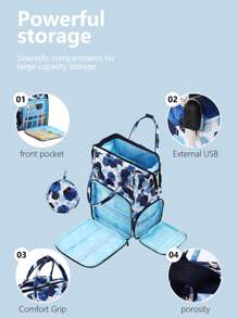 1pc New Diy Wool Crochet Hook Knitting Tool Storage Bag, Living Supplies Miscellaneous Storage, Women Men's Backpack Outdoor Travel Oversized Capacity Portable Shoulder Bag, Suitable For Long And Short Distance Travel Use, A Large Number Of Items To Carry, Holiday Gifts