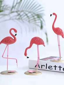 1pc Resin Flamingo Decor, Creative Ornament, Lightweight And Luxurious, Home Living Room Desktop Accessory