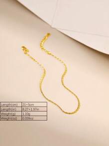 SYMFNY 1 peça Corrente de Tornozelo de Prata Esterlina 925, Pulseiras de Tornozelo Simples para Joias Femininas