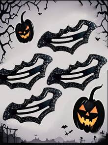 哥特暗黑闪亮蝙蝠翅膀发夹批发 - 合金材质,朋克风格,带亮片,完美适用于万圣节和日常佩戴,是送给女性的理想礼物,日常黑色发饰 | 万圣节主题(黑/红/橙/银/紫)发夹、发爪、发卡、发夹、发卡、学习用品、新年、发饰 - 彩色 - 查看 4