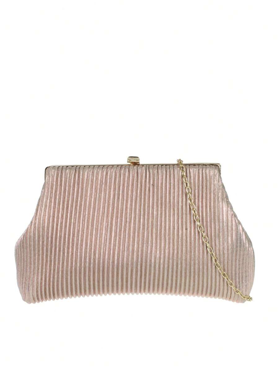 Girly Handbags Womens Glitter Pleated Retro Evening Clutch Bag