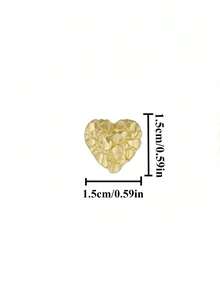 Vintage Elegant Earrings Heart-Shape Asymmetrical Carving Decor Stud Earrings Personalized Jewelry For Women's Daily Party Wedding Gift - 金色的 - 查看 3