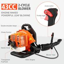 43CC Backpack Gas Leaf Blower Gasoline Powered Snow Blower 665CFM 2-Stroke - 1 - View 8