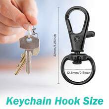 20/40pcs Swivel Snap Hooks With Keychain Rings, Flat Keychain Rings And Clip Hooks, Metal Keyring Hangers, Lobster Claw Hooks With Rings, For Keys, Jewelry Crafts - Keychain+Flat Ring - View 5