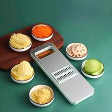 7pcs/1 Set Of Multipurpose Vegetable Chopper, Fruit Slicer, Manual Food Grater, Onion Grater, Shredded Potatoes, 1p Cutter With Container, Space-Saving Kitchen Gadget, Easy Meal Preparation, Dishwasher Safe, Kitchen Accessories,Travel Accessories, ,Kitchen Decor