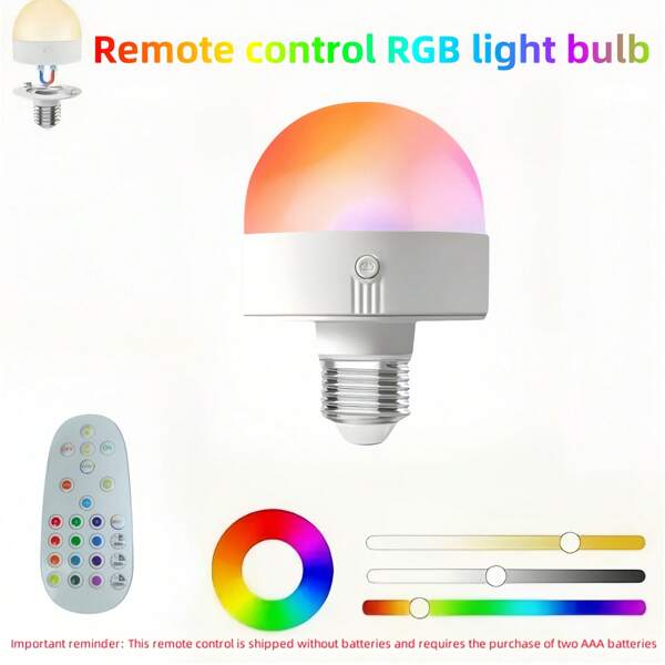 قطعة واحدة، لمبة إضاءة LED قابلة لإعادة الشحن بخاصية التحكم عن بعد بال RGB، ضوء جداري مغناطيسي لا يحتاج لأسلاك، 15 لون من الإضاءة المحيطة، إضاءة محمولة للهوكي الجليدي، إضاءة جدارية لطيفة، لمبة طاولة، مناسبة كإضاءة طوارئ في غرف النوم والصالات والخزانات والاحتفالات وانقطاع التيار الكهربائي، هدايا عيد الحب والميلاد والهالوين وعيد الفطر