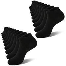 6 双/10 双男士休闲网球袜、迷你中筒袜、剪腿袜、白色网球袜、冬季网球袜、黑色网球袜、除臭、运动、透气（大码）、适合日常穿着、室内和室外。以及女士袜子 - 运动休闲袜