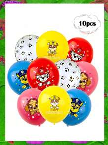 Paw Patrol 12 pulgadas Globos de látex con diseño de equipo de perros para decoración de fiestas, decoración de sitios, fiestas, temporada de regreso a clases, Día de la Madre, Día de Acción de Gracias, Navidad