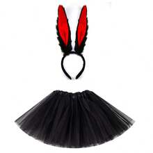 2pcs Easter Bunny Ear Headband & Tutu Skirt Set, Adult Rabbit Animal Costume - A - View 7
