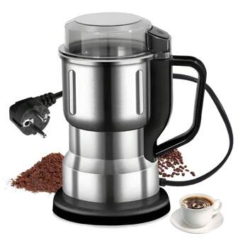 1pc Mini Elektrische Graanmolen - One-Touch Bediening, Oververhittingsbeveiliging, Precisiemalen Voor Koffie, Specerijen, Granen, Eenvoudige Keukenopslagoplossing, 12500 RPM, 220V-240V, UK/EUPlug, Voeding
