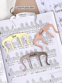 Personalized Sheet Music Page Holder Bookmark, Music Teacher Appreciation Gift,Custom Music Bookmark Clip, Engraved Name Piano Guitar Violin - Wedding Gift Idea, - Multicolor - View 10