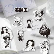 ONE PIECE 65PCS Cartoon Anime One Piece Zoro Black And White Stickers Cool Graffiti Decals DIY Phone Suitcase Laptop Fridge Wall Decoration Sticker Toy Room Decor Home Decor