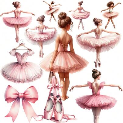 1 opakowanie naklejek z motywem baletnicy w stylu vintage, odpowiednich do scrapbookingu, pamiętnika, albumu ze zdjęciami, rzemiosła i dekoracji artykułów biurowych