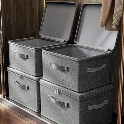 1pc/2pcs/5pcs WONGIRL Extra Large Stackable Waterproof Storage Box - Versatile, Space-Saving Organizer For Closet, Bedroom, Kitchen & More - Ideal For Toys, Books, Clothes & Linens