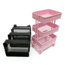Dollhouse Miniature Furniture Shelf Bookshelf With Wheels Storage Display Rack Dollhouse Furniture Accessories Metal 1:12