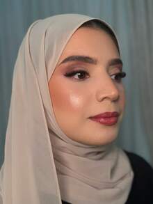 1 Peça Hijab de Chiffon de Pérola Liso para Mulheres, Lenço de Cabeça Macio, Casual Longo Adequado para Conservador Árabe, Cor Sólida Envoltório de Cabeça para Uso Diário no Oriente Médio para Vestir - Bege - Visão 2