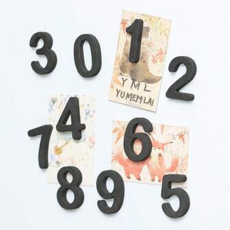 1/3/10 Peças/Conjunto Adesivos Magnéticos de Números Pretos para Geladeira, Ímãs de Geladeira Combinação DIY, Decoração de Aniversário, Presente, Decoração de Casa e Cozinha