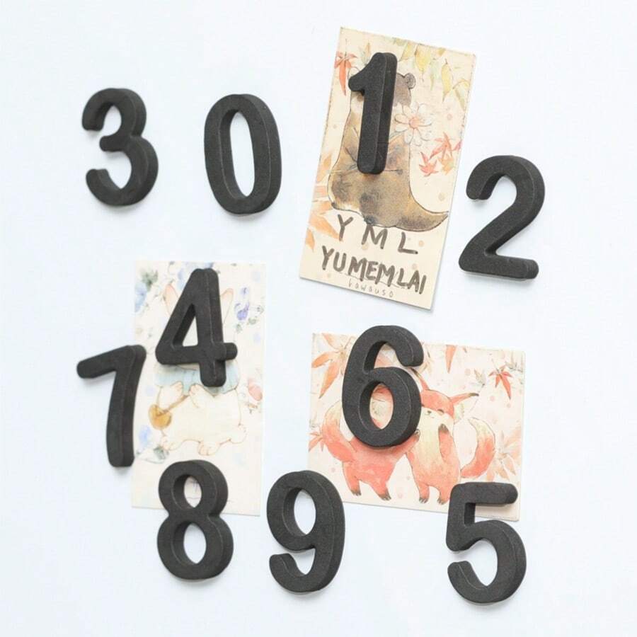 1/3/10 buc/set autocolante magnetice pentru frigider cu numere negre, magneți de frigider combinați DIY, decor aniversar, cadou, decorare pentru casă și bucătărie