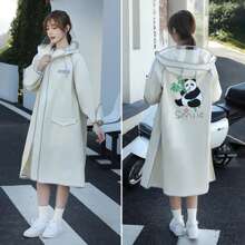 Lächelnde Panda Mode Regenjacke mit verlängertem EVA Material, haltbar und atmungsaktiv für Herren und Damen, geeignet für Outdoor Wandern | Elektrisches Fahrrad Fahren Regenjacke