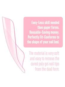 60Pcs Toe Nail Dual Forms For Poly Gel Toenail Extension Pink Reusable Molds For Polygel Buider Hard Gel Acrylic French Tip Toenails For Nail Art Salon Pedicure