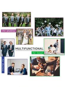 Mens Suit Jacket Pink Casual Two Buttons Slim Fit Blazers Suit Separates Coat Sport Coats With Pockets For Wedding Prom Party - 粉色 - 查看 8