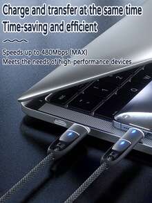 Durcord 1M/3.28FT/39.37 英寸 4 合 1 60W/100W（最大）/27W 尼龙编织闪电数据线和 3 合 2 60W+27W 快速充电线，兼容 17/16/15/14/13/12/Pro Max 所有 系列、Galaxy S25、Vivo，兼容三星、兼容小米、通用高效充电适配器、充电数据同步线 - 彩色 - 查看 10