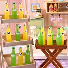 10pcs Japanese Soda Bottle Mini Props For 1:12 Dollhouse Miniature Food Decoration