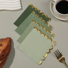 100pcs, 25 Solid Color Hot Stamping Shaped Napkins In 4 Colors Each, Wedding, Birthday, Garden, Party Decoration Napkins, Used For Restaurant, Kitchen, Coffee Shop Decoration Supplies - Multicolor - View 6