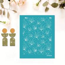 Clay Silk Screen Printing Stencils, Small Flower/Branch/Leaf Pattern, Polymer Screen For Handmade Crafts, Earring Making, Scrapbooking & Stamping - Multicolor - View 26