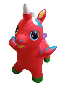 Juguete de montable inflable unicornio - Rojo - Ver 1