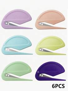 6PCS Macarons Envelope Opener - Letter Opener Envelope Slitter With Safety Concealed Sharp Blade For Women,Men,Office Worker,Graduate Students.Mail Opener For Home,Office,Postal