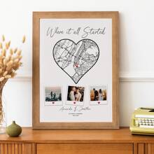 1 Stück personalisiertes Hochzeits- oder Verlobungs-Foto-Standort-Poster, individuelle Gestaltung "Wo sie Ja sagte" / "Wo alles begann" / "Wo wir uns kennenlernten", Geschenk für Freunde/Großvater/Vater/Mutter/Großmutter/Paar/Freund/Sohn/Tochter/Familie/Paar/Ehemann/Ehefrau, Geburtstags-Party Dekoration
